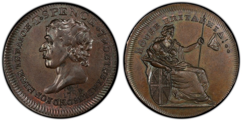 Middlesex, Spence's copper 1/2 Penny Token 1794 MS64 Brown PCGS, D&H-678a. Spenc...