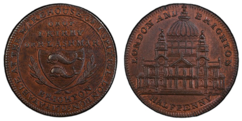 Middlesex, Spittle's copper 1/2 Penny Token 1795 MS63 Brown PCGS, D&H-902. LONDO...