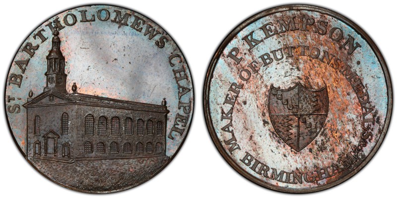 Warwickshire, Birmingham copper 1/2 Penny Token ND (18th Century) MS63 Brown PCG...