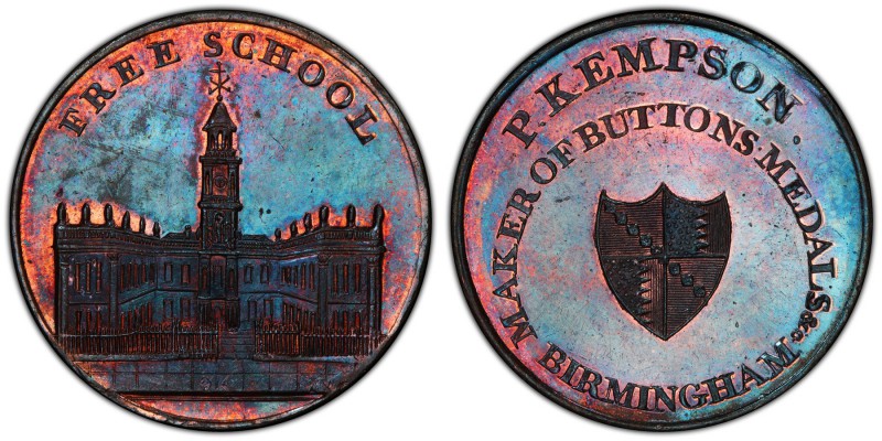 Warwickshire, Kempson's copper 1/2 Penny Token ND (18th Century) MS64 Red and Br...