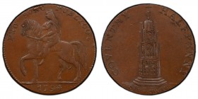 Warwickshire, Coventry copper 1/2 Penny Token 1794 AU58 Brown PCGS, D&H-249. Edge: "PAYABLE AT THE WAREHOUSE OF ROBERT REYNOLDS & co.". PRO BONO PUBLI...