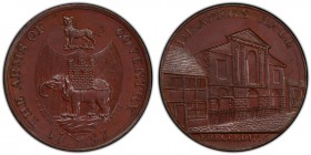 Warwickshire, Kempson's copper 1/2 Penny Token 1797 MS65 Brown PCGS, D&H-291. Drapers Hall / Cat-crested elephant Arms. 

HID09801242017