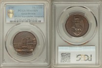 Warwickshire, Kempson's copper 1/2 Penny Token 1797 MS65 Brown PCGS, D&H-295. Edge: Plain. ST MARY HALL, ERECTED TEMP HEN. 6. Building / THE ARMS OF C...
