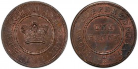 Warwickshire, Birmingham and Neath copper Penny Token 1811 MS63 Brown PCGS, Davis-60, W-227. BIRMINGHAM AND NEATH 1811. Crown / CROWN COPPER COMPANY. ...