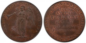 Wiltshire, Holt copper 1/2 Penny Token ND (18th Century) MS64 Brown PCGS, D&H-3. HOLT . WILTSHIRE MINERAL WATER * DISCOVER'D 1688. Figure of Fame stan...