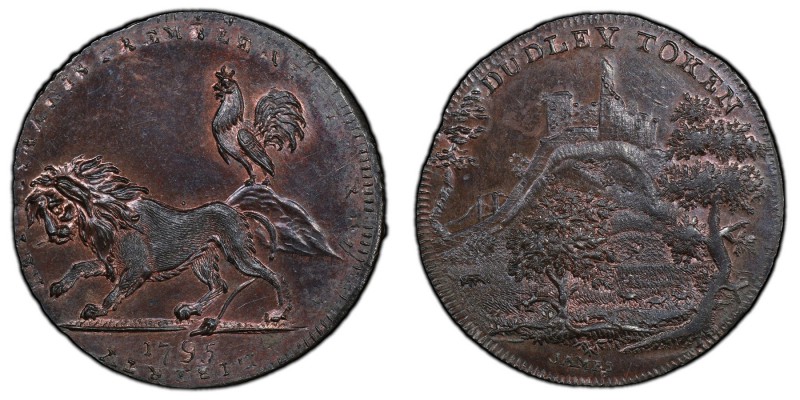 Worcestershire, Spence's copper 1/2 Penny Token 1795 MS63 Brown PCGS, D&H-16. Li...