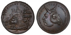 Worcestershire, Dudley copper 1/2 Penny Token 1790 AU58 Brown PCGS, D&H-17. Castle / ODD * FELLOWS * A MILLION HOGG 1795 A GUINEA . PIG . Head of a ma...