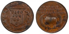 Worcestershire, Kidderminster copper 1/2 Penny Token 1791 MS63 Brown PCGS, D&H-23. Shield of arms between laurel branches, date 17 91 divided by shiel...