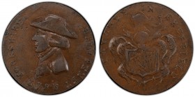 Yorkshire, Sheffield copper 1/2 Penny Token 1793 AU58 Brown PCGS, D&H-56. Bust to left / Shield of arms.

HID09801242017