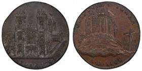 Yorkshire, York copper 1/2 Penny Token 1795 MS62 Brown PCGS, D&H-63. View of a cathedral, YORK . 1795 in exergue / View of a castle and drawbridge, CL...