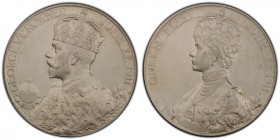 George V and Mary silver Matte Specimen "Coronation" Medal 1911 SP62 PCGS, Eimer 1922b; BHM 4022. 30mm. By Bertram Mackennal. Crowned bust left / Crow...