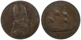 Dublin copper 1/2 Penny Token ND (18th Century) MS62 Brown PCGS, D&H-5b. MAY IRELAND FLOURISH. Bishop with crosier / PAYABLE IN DUBLIN CORK LIMERICK O...