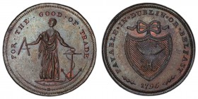 Dublin copper 1/2 Penny Token 1795 MS63 Brown PCGS, D&H-311. Female standing with anchor / Shield of arms.

HID09801242017