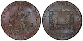 Dublin, Parker's copper 1/2 Penny Token 1794 MS65 Brown PCGS, D&H-351b. Female seated / Register stove.

HID09801242017