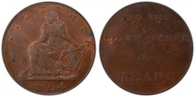 Dublin, Hibernia copper 1/2 Penny Token 1804 MS63 Brown PCGS, D&H-376. HIBERNIA. Female seated with harp / FOR THE CONVENIENCE OF TRADE. Inscription i...