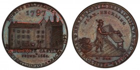Angusshire, Dundee copper 1/2 Penny Token 1797 MS62 Brown PCGS, D&H-18. Edge: Plain. DUNDEE HALFPENNY 1797. DUDHOPE CASTLE FOUNDD 1660. CONVERTED INTO...
