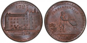 Angusshire, Dundee copper 1/2 Penny Token 1797 MS65 Brown PCGS, D&H-20. DUNDEE HALFPENNY. DUDHOPE CASTLE FOUND.D 1660. CONVERTED INTO BARRACKS 1794 . ...