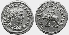 Roman Imperial Philip I. AD 244-249. AR Antoninianus , 3.90 g. Ludi Saeculares (Secular Games) issue, commemorating the 1000th anniversary of Rome. Ro...