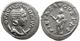 Roman Imperial Otacilia Severa. Augusta, AD 244-249. AR Antoninianus , 3,90 g. Rome mint, 4th officina. 11th emission of Philip I, AD 249. Draped bust...