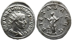 Roman Imperial Volusian. AD 251-253. AR Antoninianus, 3,12 g. Rome mint, IMP CAE C VIB VOLVSIANO AVG Radiate, draped and cuirassed bust of Volusian to...
