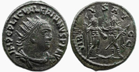 Roman Imperial Valerian I. AD 253-260. AR Antoninianus , 3.60 g. Samosata mint. 2nd emission, AD 256-260. Radiate, draped, and cuirassed bust right / ...
