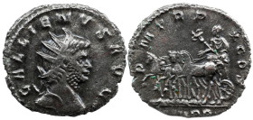 Roman Imperial Gallienus. AD 253-268. Antoninianus , 3.60 g. Rome mint. 6th issue, AD 260-261. GALLIENVS AVG, radiate and cuirassed bust right / P M T...
