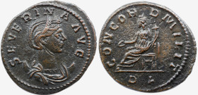 Roman Imperial Severina. Augusta, AD 270-275. Antoninianus , 4,24 g. Lugdunum (Lyon) mint, 2nd officina. 3rd emission of Aurelian, mid AD 275. Draped ...