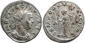 Roman Imperial Tacitus. AD 275-276. Antoninianus , 3.82 g. Lugdunum (Lyon) mint, 4th officina. 5th emission, March-April AD 276. IMP CL TACITVS AVG, r...