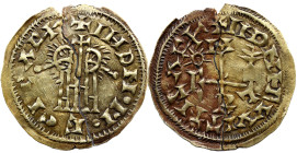 Visigothic Kingdom Egica and Witiza (698-702). Tremissis. Em&eacute;rita (M&eacute;rida). (Cnv-580 var.). (R. Pliego-753 cc/dd var.). Anv.: +INDN˙M˙EG...