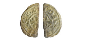 Portugal D. Afonso II (1211-1223) 1/2 Dinheiro Ag: 01. 0,25 g. MBC