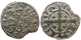 Portugal D. Sancho II (1223-1248) Dinheiro Not catalog A: REX SANCIVS R: PO VG AL RT Ag: 25, Not catalog 0.68 g. MBC