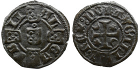 Portugal D. Fernando I (1367-1383) Dinheiro A: F: REX : PORTVGALI LEGEND / B R: AL GA RB II LEGEND / A Ag: 01.01 0,84 g. BELA