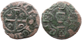 Portugal D. Fernando I (1367-1383) Dinheiro Not catalog A: FE : REX : PORTVGALI R: II AL GA RB Ag: 03.01 0,56 g. Not catalog MAL CONSERVADA