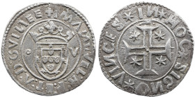 Portugal D. Manuel I (1495-1521) Tostão oV A: IMANVEL : R : P :. ET : A : D : GVINEE R:. IN * HOC * SIGNO * VINCES AG: N/C 9,59g. MBC+