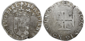 Portugal D. Sebastião I (1557-1578) Tostão Lisboa A: SEBASTIANVS REX : PORTVG : ETAL R: IN : HOC : SIGNO : VINCES AG: 50.29 7,36g BC+