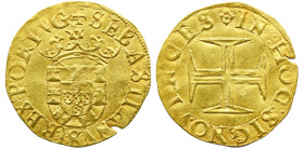Portugal D. Sebastião I (1557-1578) 500 Reais Coroa e Escudo diferentes A: SEBASTIANVS : I REX : PORTVG R: IN : HOC : SIGNO : VINCES AG: 57.04 3,80g M...