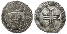 Portugal D. Filipe III (1621-1640) Tostão LB A: PHILIPPVS . D . G . REX --- R: IN -------NO VINCCES AG: 12.03 8,12g. BC