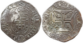 Portugal D. Afonso VI (1656-1667) Stamp 2S0" Stamp G Over Half D. João IV Évora Mint AG: 42.12 16,65g MBC"