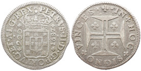Portugal D. Pedro II (1683-1706) Meio Cruzado 1687 AG: 59.03 8,13 g MBC