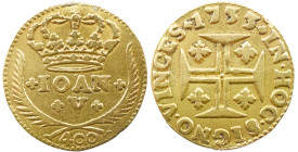 Portugal D. João V (1706-1750) Cruzado Novo ( Pinto ) 1730 AG: 85.10 0,95g MBC+