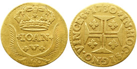Portugal D. João V (1706-1750) Cruzado Novo ( Pinto ) 1733 AG: 85.13 0,95g BC+