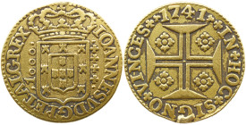 Portugal D. João V (1706-1750) Quartinho ( 1200 Reis ) 1741 AG: 88.24 2,28g VESTIGIOS DE SOLDA 12 H