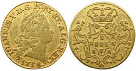 Portugal D. João V (1706-1750) Escudo ( 1600 Reis ) 1738 AG: 117.15 3,19g MBC
