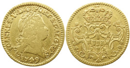 Portugal D. João V (1706-1750) Escudo ( 1600 Reis ) 1749 AG: 117.24 3,48g BC+