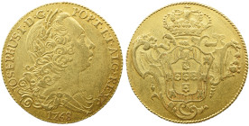 Portugal D. José I (1750-1777) Peça (6400 Reis) Lisboa 1768 AG: 53.19 13,17 g MBC