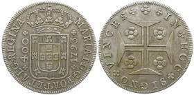 Portugal D. Maria I (1786-1799) New Cruzado Lisbon 1793 AG: 17.03 14.39 g MBC+