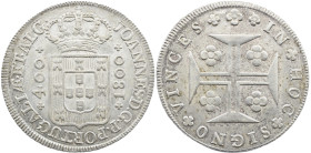 Portugal D. João Regent (1799-1816) New Cruzado Lisbon 1800 AG: 22.02 14.76 g BELA+