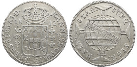 Portugal Brasil D. João Regent (1799-1816) 960 Reis 1812 B A: JOANNES . D . G . PORT . P . REGENS . ET . BRAS . D . R: SUBQ . SIGN . NATA STAB . AG: 3...