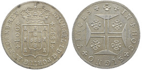 Portugal D. Miguel I (1828-1834) Cruzado Novo 1832 AG: 11.03 14.47 g BELA