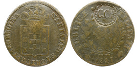 Portugal D. Maria II (1834-1853) Countermark G.C.P" of 1847 above 40 Réis Porto 1847 AG: 20.10 28,69g BC"